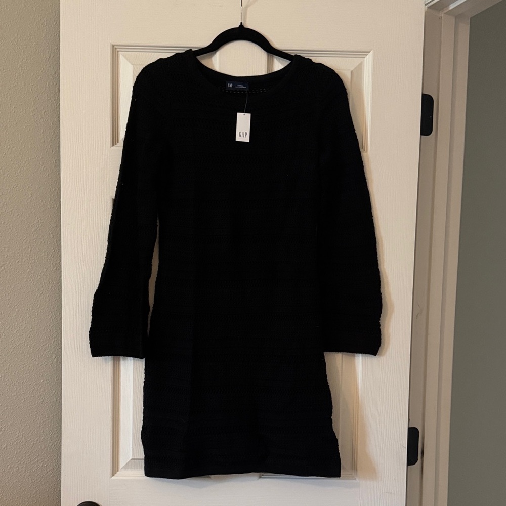GAP Elegant Black Long Sleeve Dress